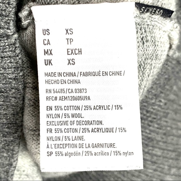 American Eagle Marled Grey V Neck Sweater - Picture 4 of 4